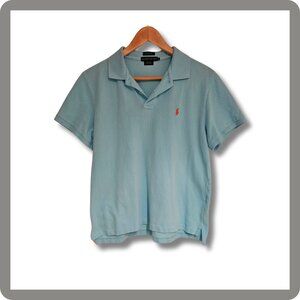 CLASSIC FIT RALPH LAUREN Women's Short Sleeve Polo - Light Blue